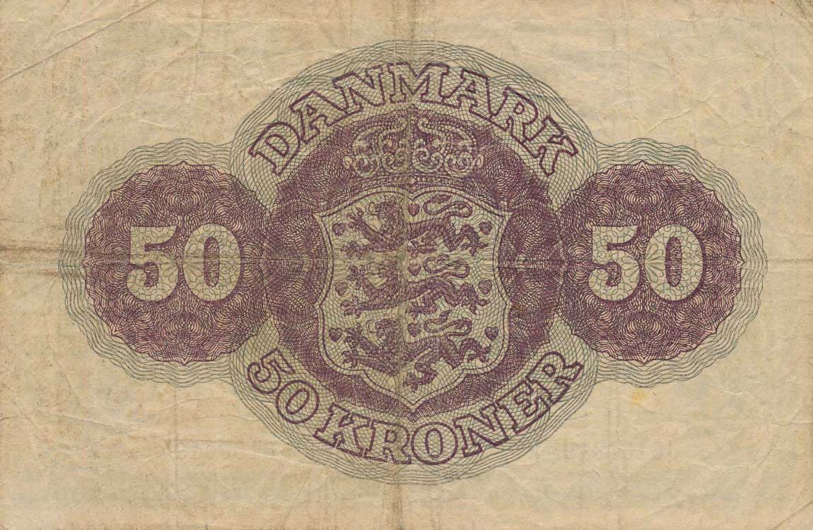 Back of Denmark p38g: 50 Kroner from 1951