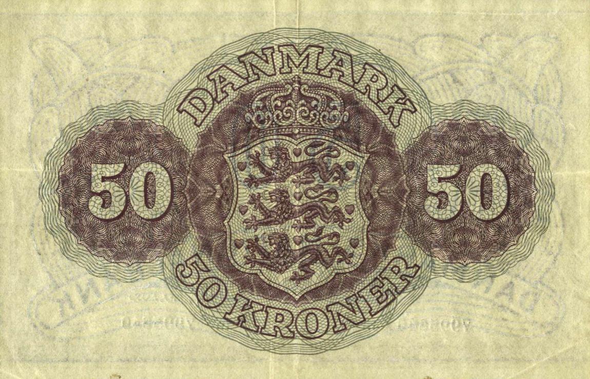 Back of Denmark p38h: 50 Kroner from 1951