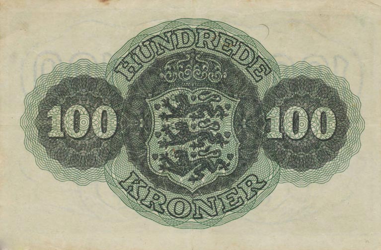 Back of Denmark p39h: 100 Kroner from 1951