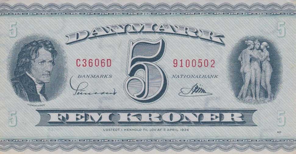 Front of Denmark p42q: 5 Kroner from 1959