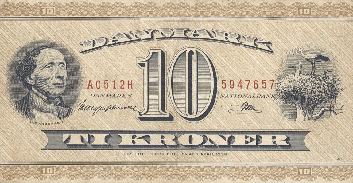 Front of Denmark p43a: 10 Kroner from 1951