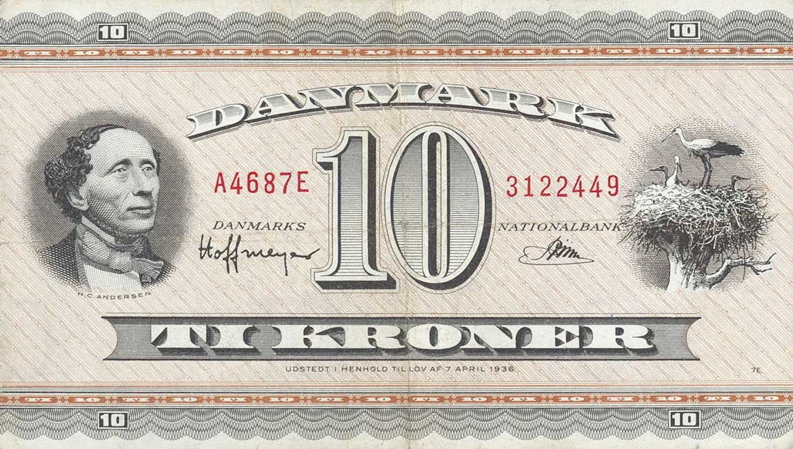 Front of Denmark p44aa: 10 Kroner from 1968