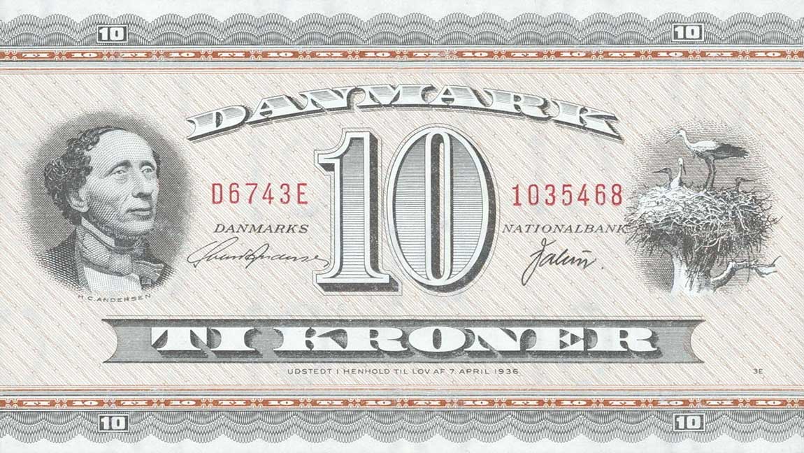 Front of Denmark p44aj: 10 Kroner from 1974