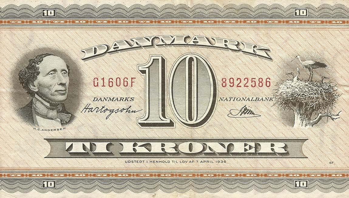 Front of Denmark p44i: 10 Kroner from 1956