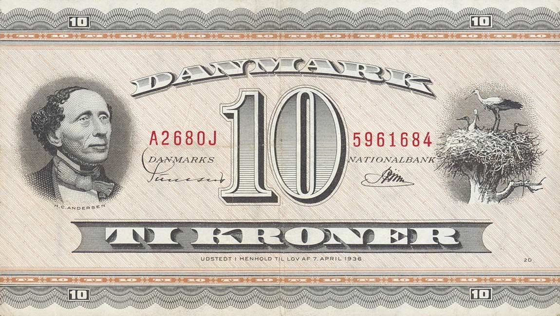 Front of Denmark p44r11: 10 Kroner from 1969