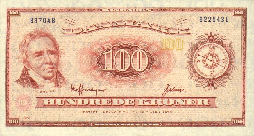 Front of Denmark p46f: 100 Kroner from 1970