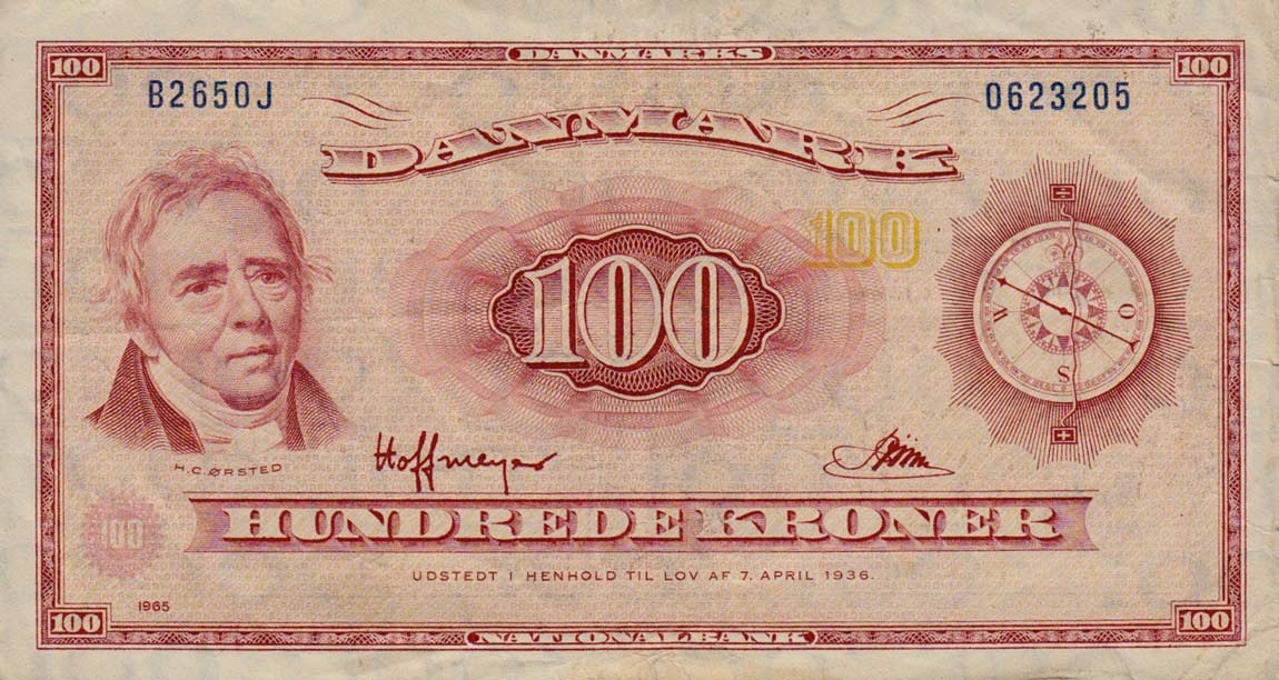 Front of Denmark p46r4: 100 Kroner from 1965