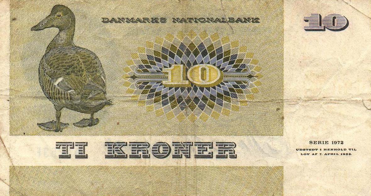 Back of Denmark p48d: 10 Kroner from 1975