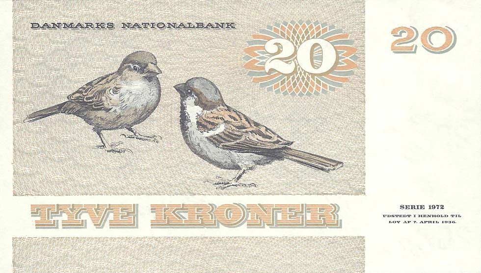 Back of Denmark p49h: 20 Kroner from 1988