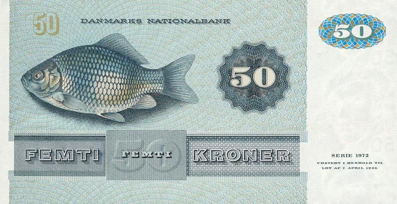 Back of Denmark p50b: 50 Kroner from 1976