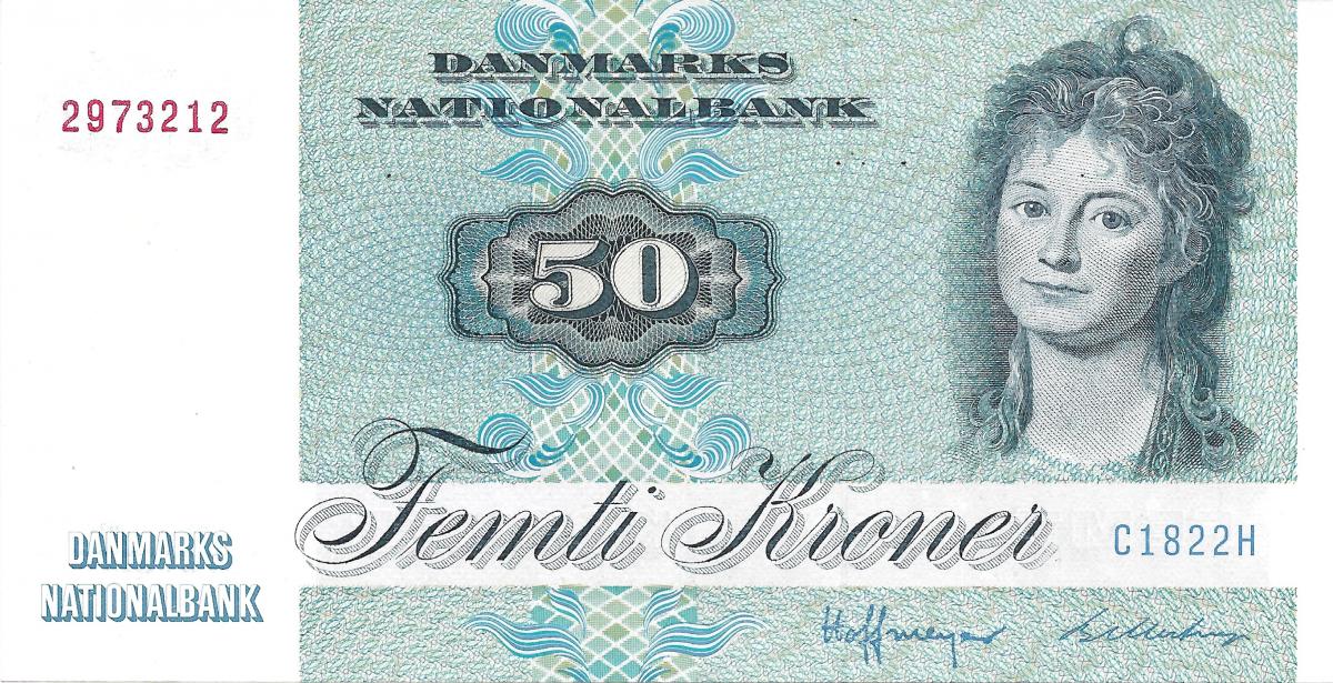 Front of Denmark p50e: 50 Kroner from 1982