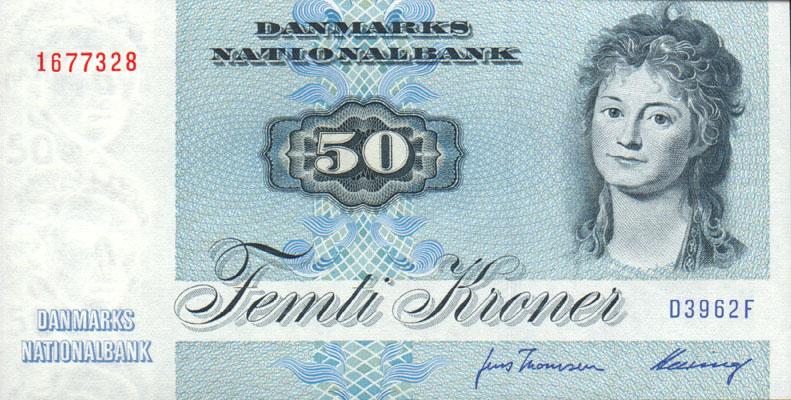 Front of Denmark p50m: 50 Kroner from 1996