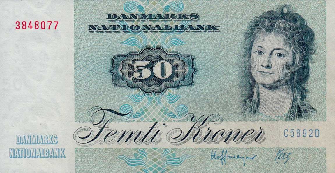 Front of Denmark p50h: 50 Kroner from 1989