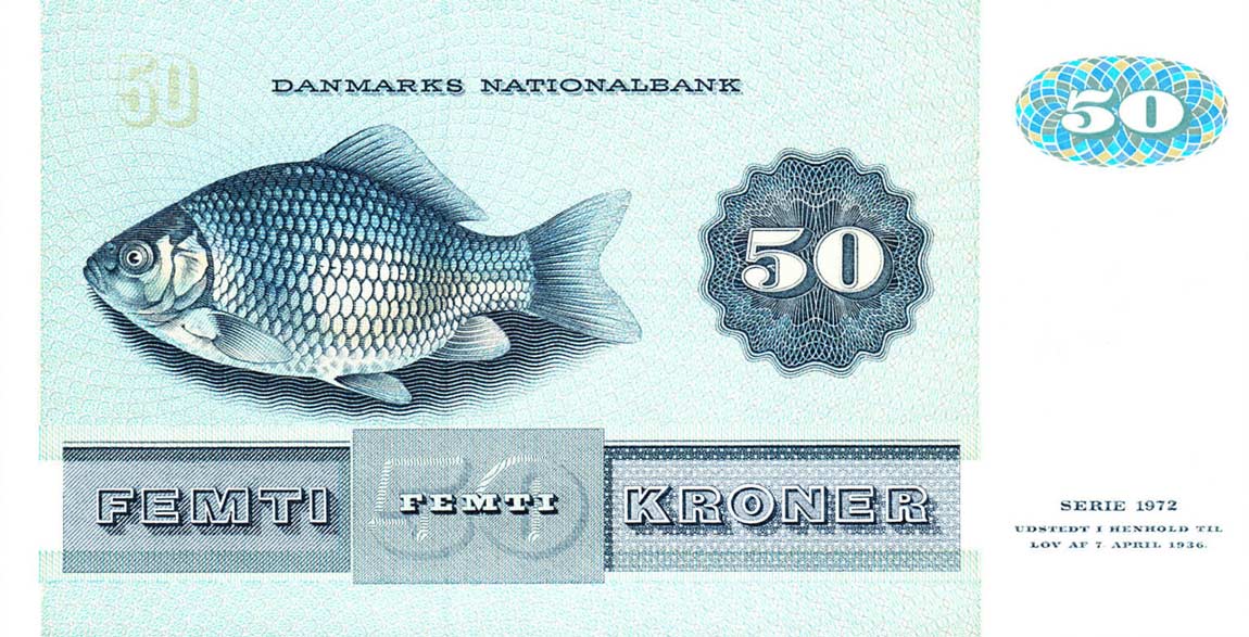 Back of Denmark p50j: 50 Kroner from 1992