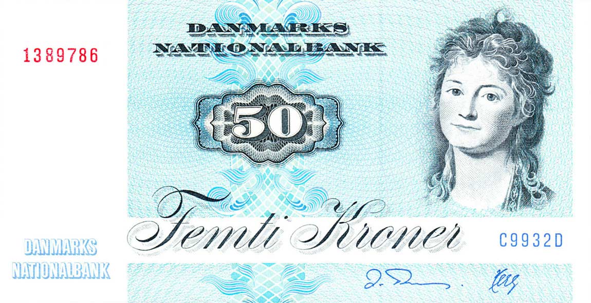 Front of Denmark p50j: 50 Kroner from 1992