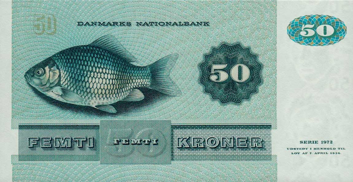 Back of Denmark p50k: 50 Kroner from 1994