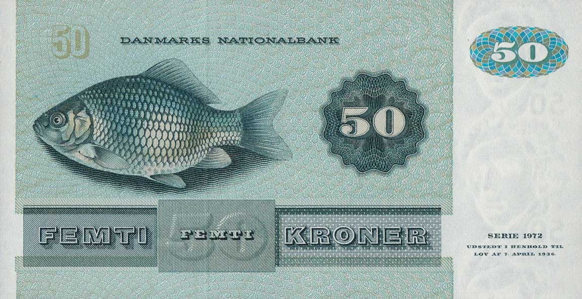 Back of Denmark p50l: 50 Kroner from 1995