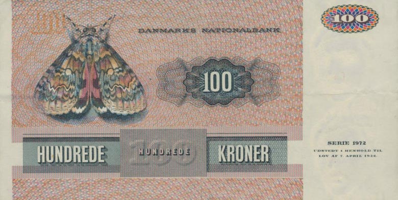 Back of Denmark p51b: 100 Kroner from 1975