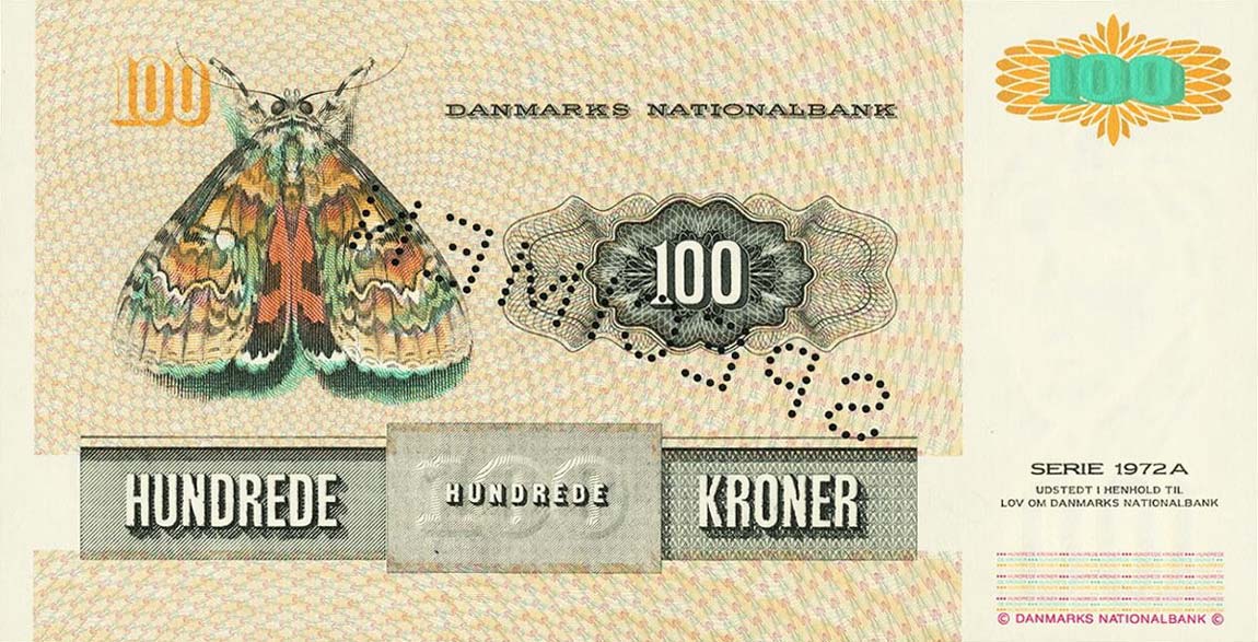 Back of Denmark p54s: 100 Kroner from 1994