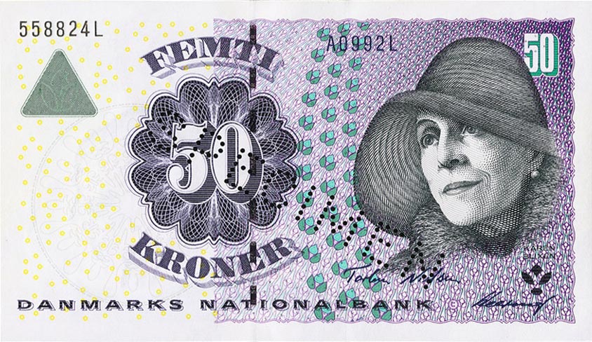 Front of Denmark p55s: 50 Kroner from 1999