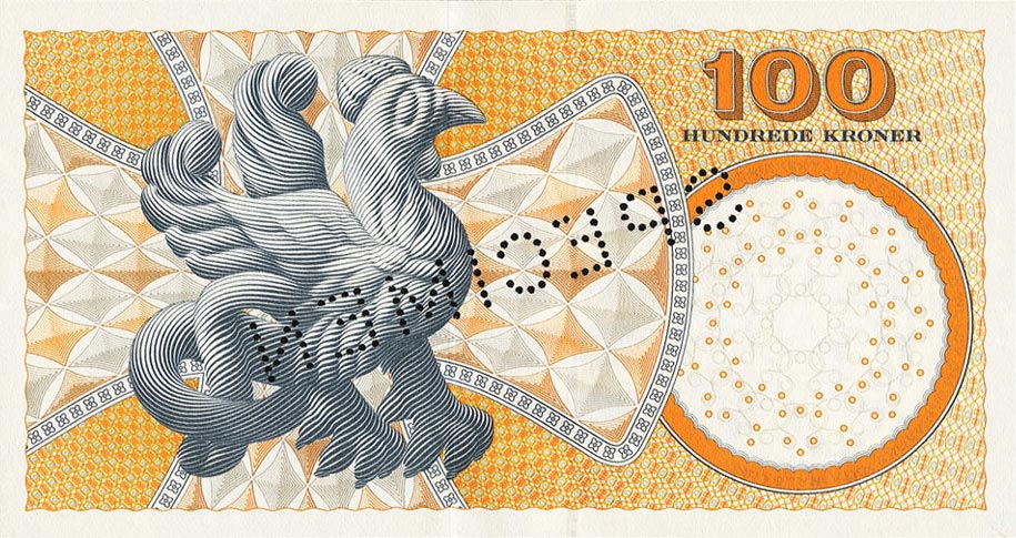 Back of Denmark p56s: 100 Kroner from 1999