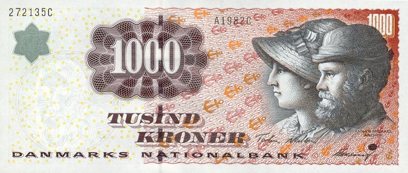 Front of Denmark p59a: 1000 Kroner from 1998