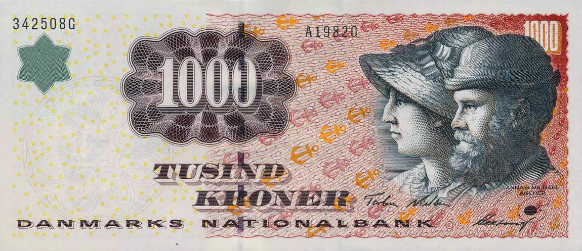 Front of Denmark p59b: 1000 Kroner from 1998