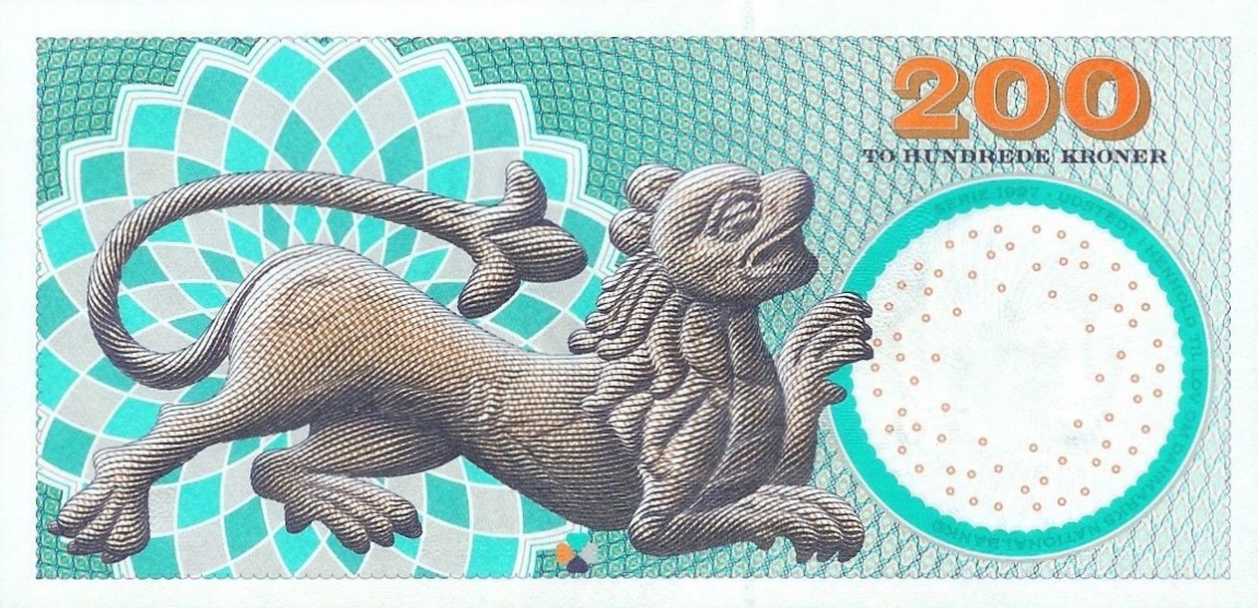 Back of Denmark p62b: 200 Kroner from 2003