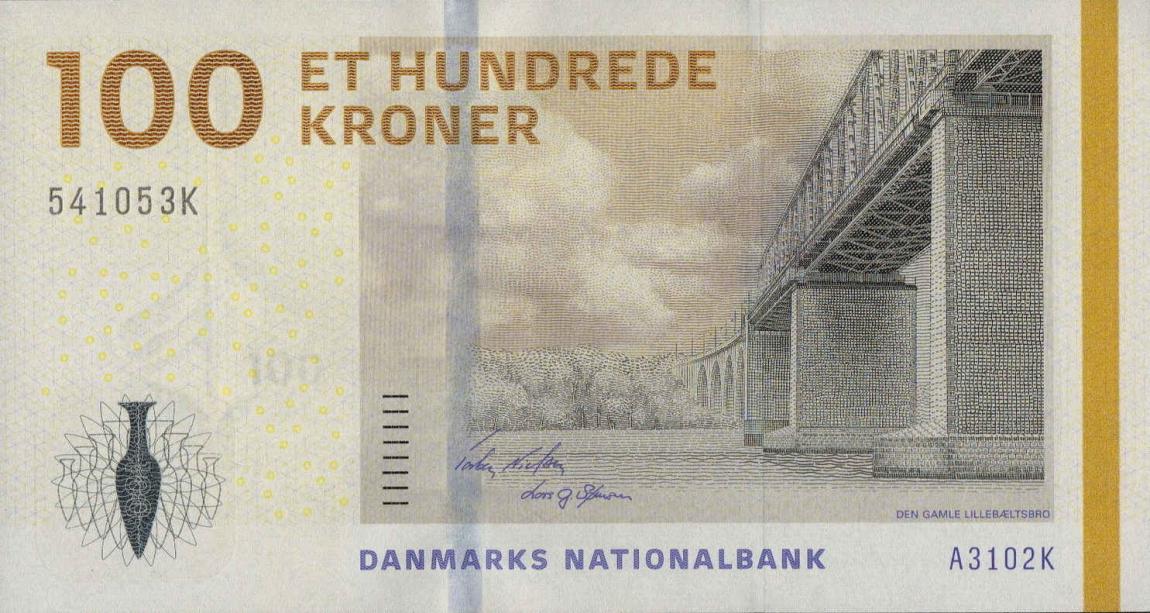 Front of Denmark p66b: 100 Kroner from 2010