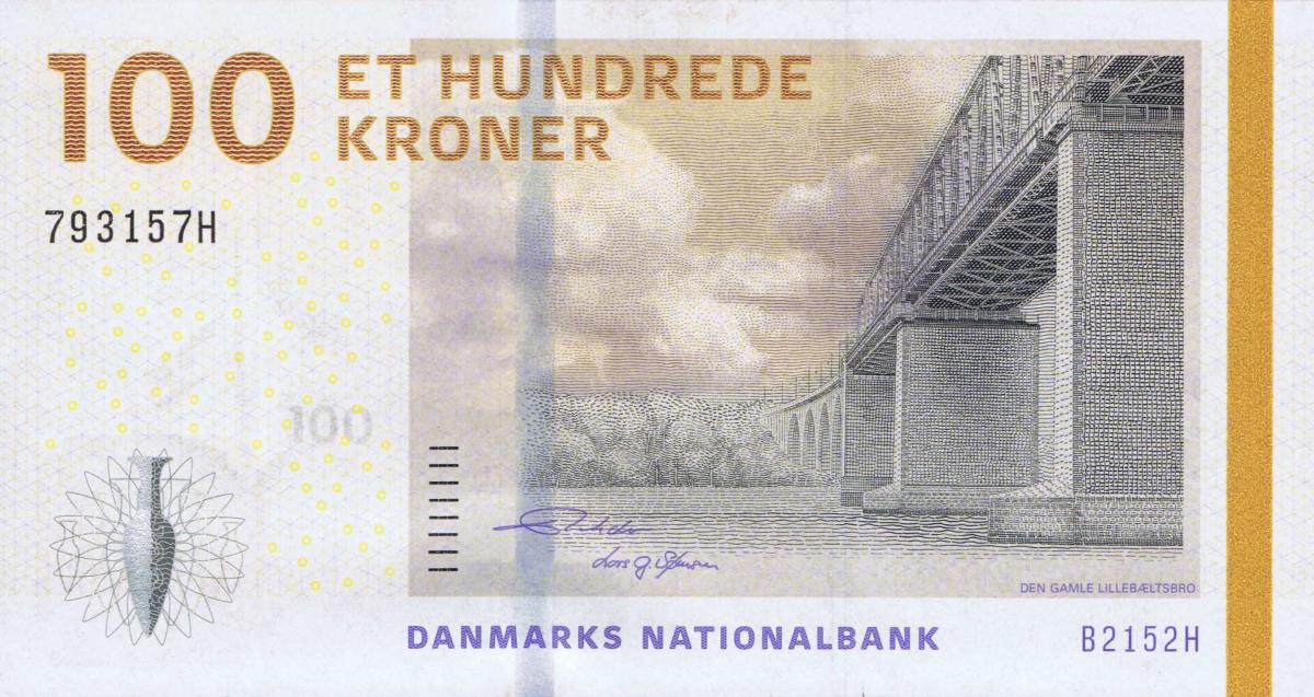 Front of Denmark p66d: 100 Kroner from 2015