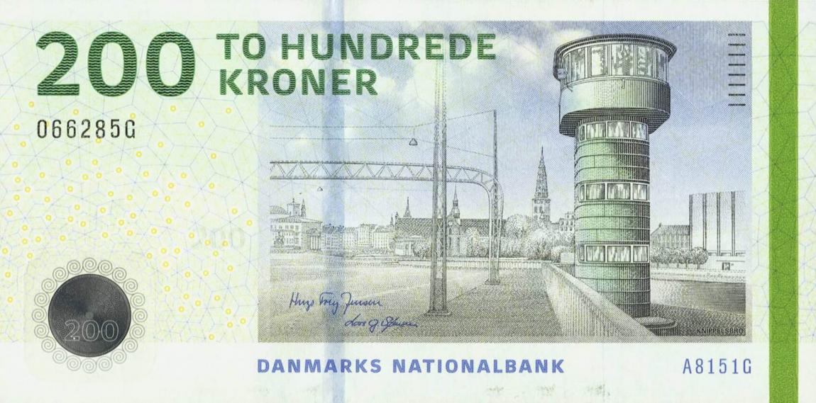 Front of Denmark p67e: 200 Krone from 2015