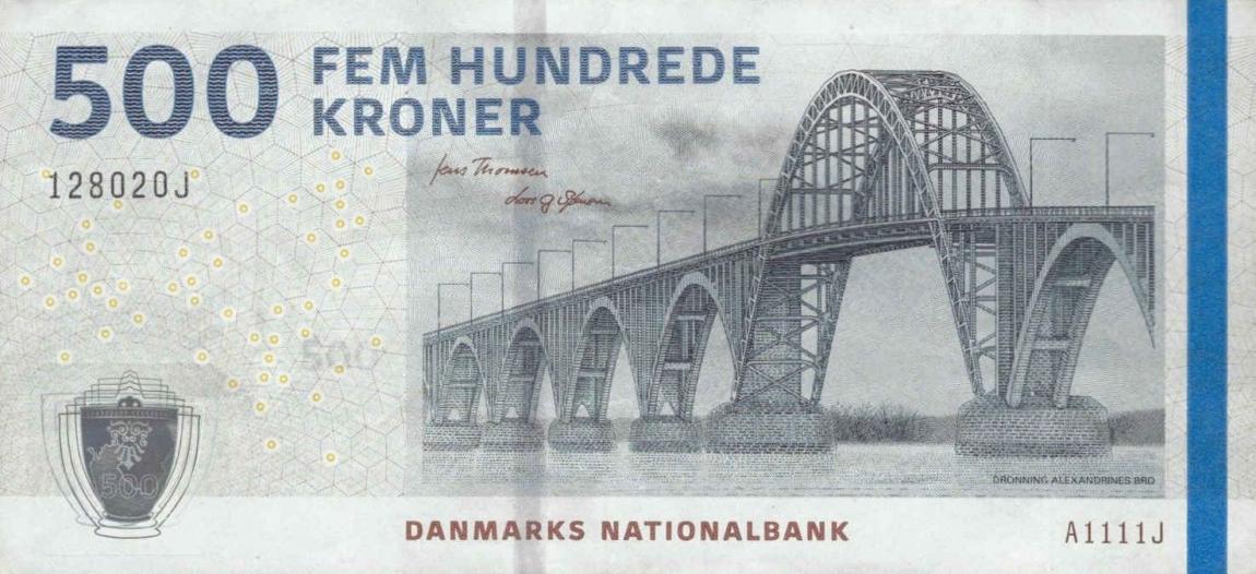 Front of Denmark p68b: 500 Kroner from 2011