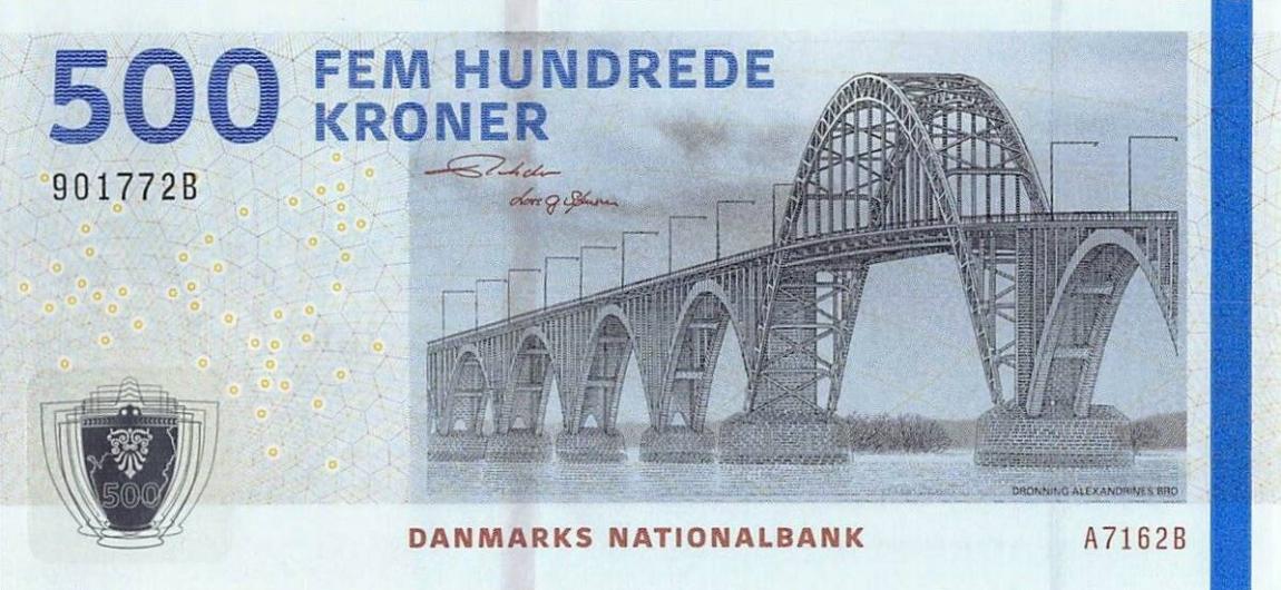 Front of Denmark p68e: 500 Kroner from 2016