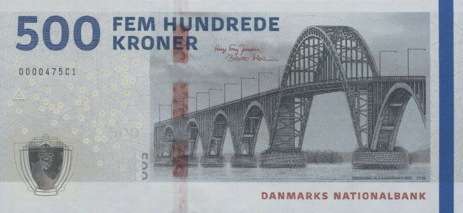 Front of Denmark p68f: 500 Kroner from 2019