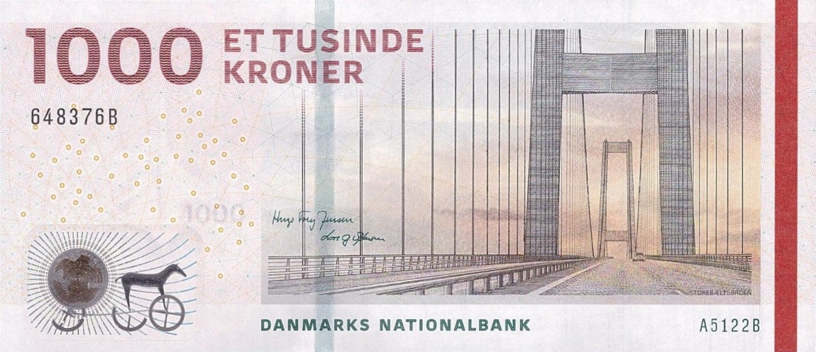 Front of Denmark p69b: 1000 Kroner from 2012