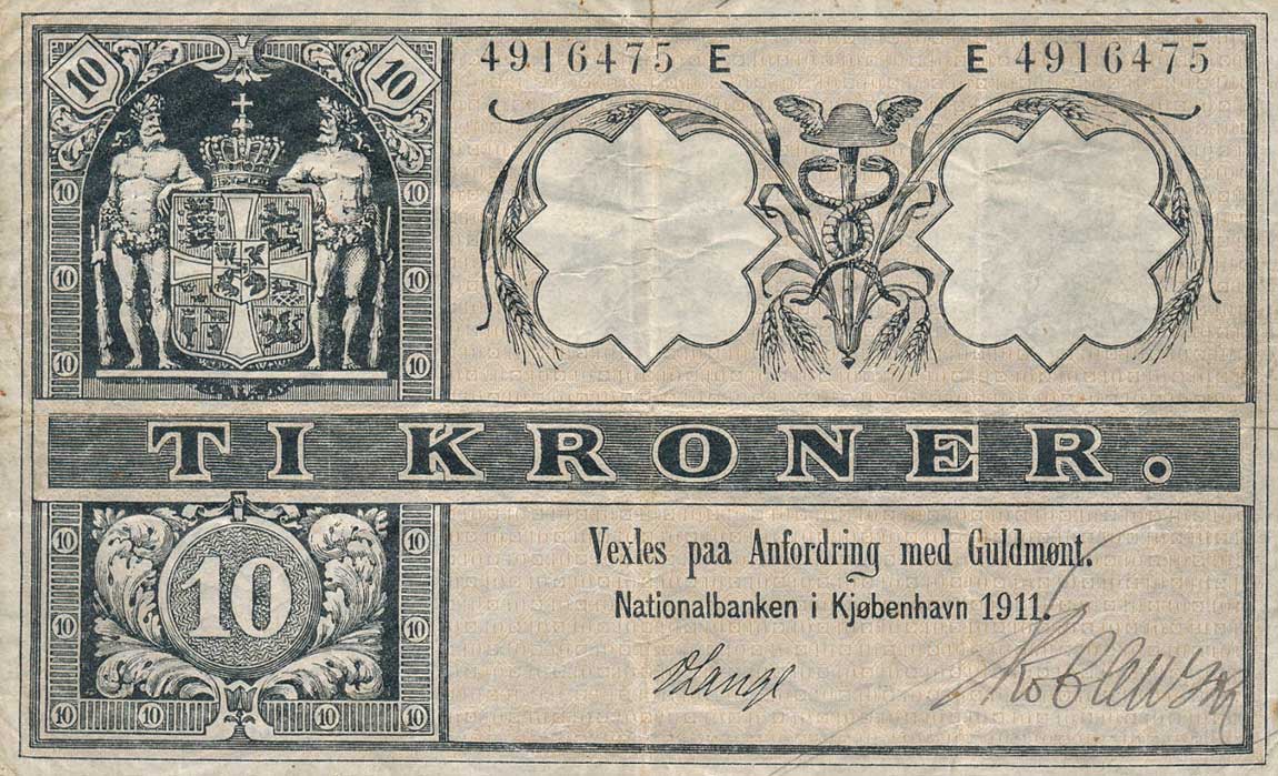 Front of Denmark p7k: 10 Kroner from 1911