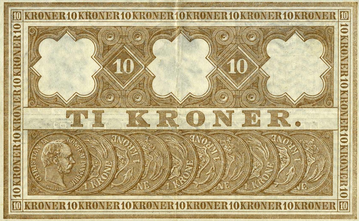 Back of Denmark p7l: 10 Kroner from 1911