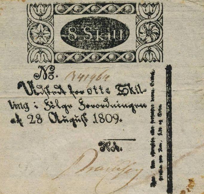 Front of Denmark pA40: 8 Skilling from 1809