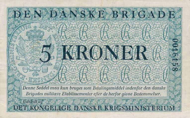 Front of Denmark pM11a: 5 Kroner from 1947