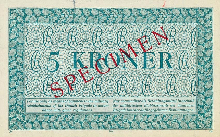 Back of Denmark pM11s: 5 Kroner from 1947