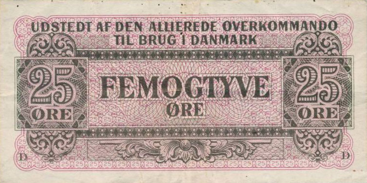 Front of Denmark pM1: 25 Ore from 1945