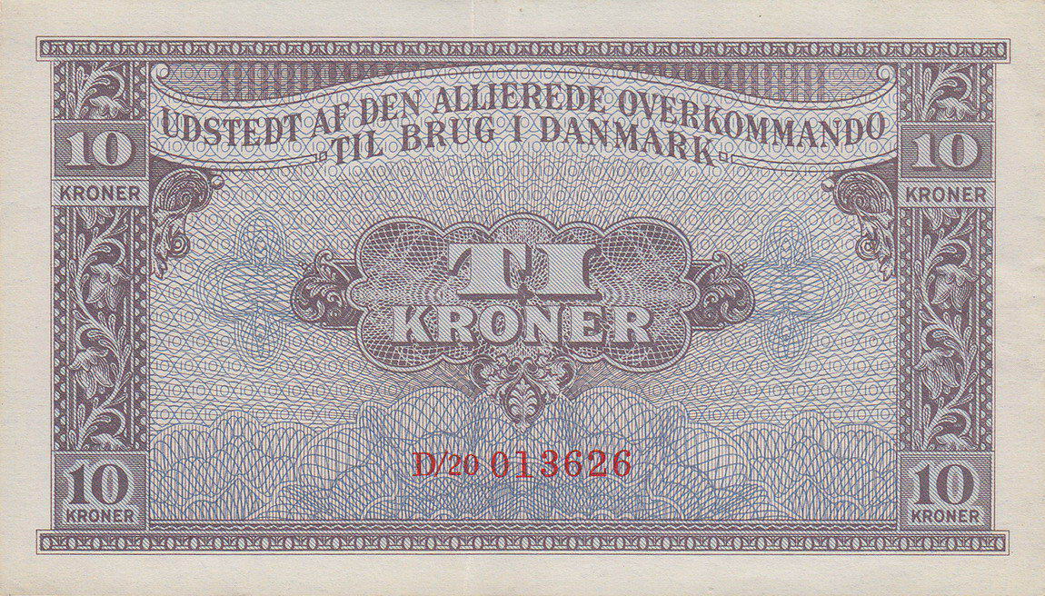 Front of Denmark pM4: 10 Kroner from 1945