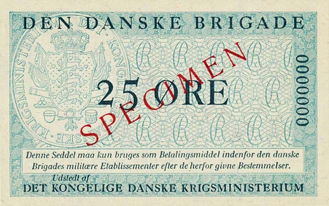 Back of Denmark pM9s: 25 Ore from 1947