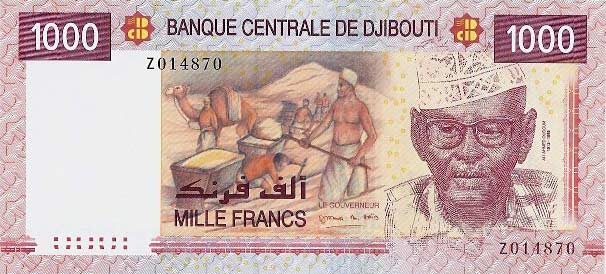 Front of Djibouti p42r: 1000 Francs from 2005