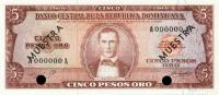 Gallery image for Dominican Republic p100s1: 5 Pesos Oro