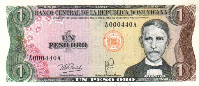 Front of Dominican Republic p116a: 1 Peso Oro from 1978