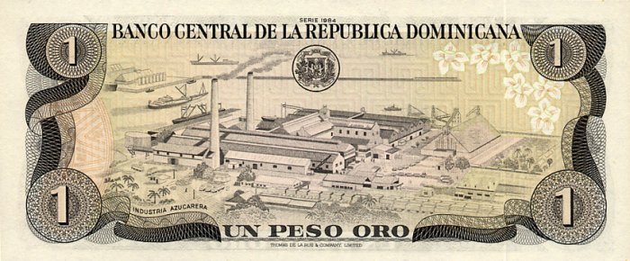 Back of Dominican Republic p126a: 1 Peso Oro from 1984