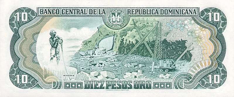 Back of Dominican Republic p153a: 10 Pesos Oro from 1996