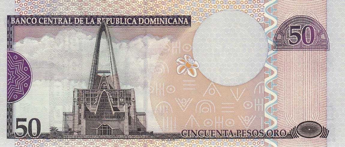 Back of Dominican Republic p170b: 50 Pesos Oro from 2003