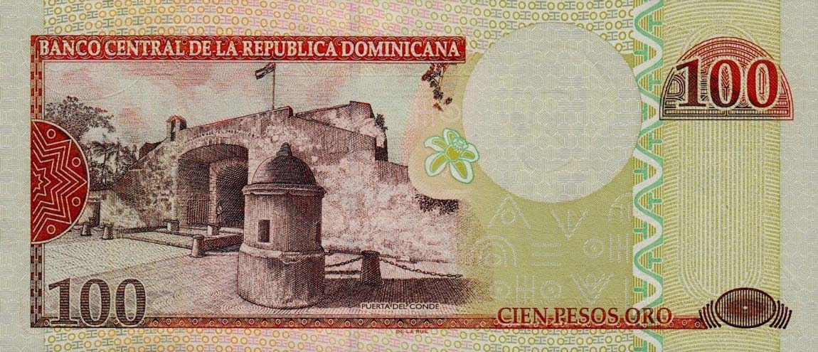 Back of Dominican Republic p171d: 100 Pesos Oro from 2004